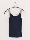 BASERANGE 25 Spring/Summer France Organic Cotton Contrast Color Vest Suspender Top BAS-TOSU-RC-SP25-AMPERA BLUE